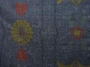 アンティーク　華紋織り出し本場泥大島紬着物(5マルキ)